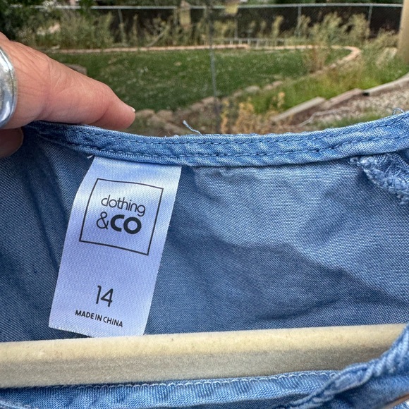 Denim Victorian style lace up top - Picture 6 of 6